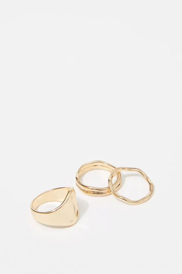 Accessories Supr Accessories Ring 3 Pack Goldfree Form