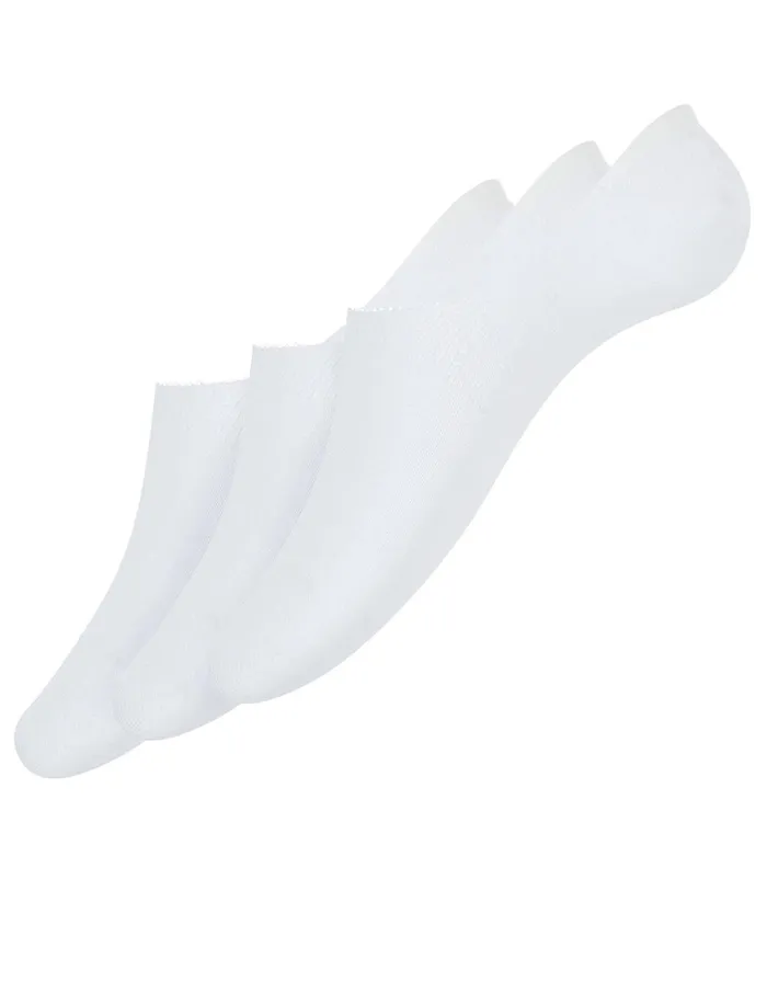 Accessorize 3pk Basic Bamboo Footsie Socks White Women Socks and Tights