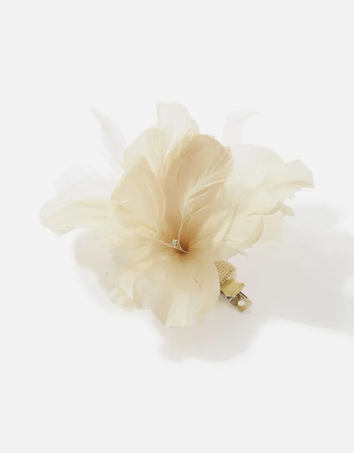 Accessorize Abigail Flower Hair Clip Natural Champagne Women Hats