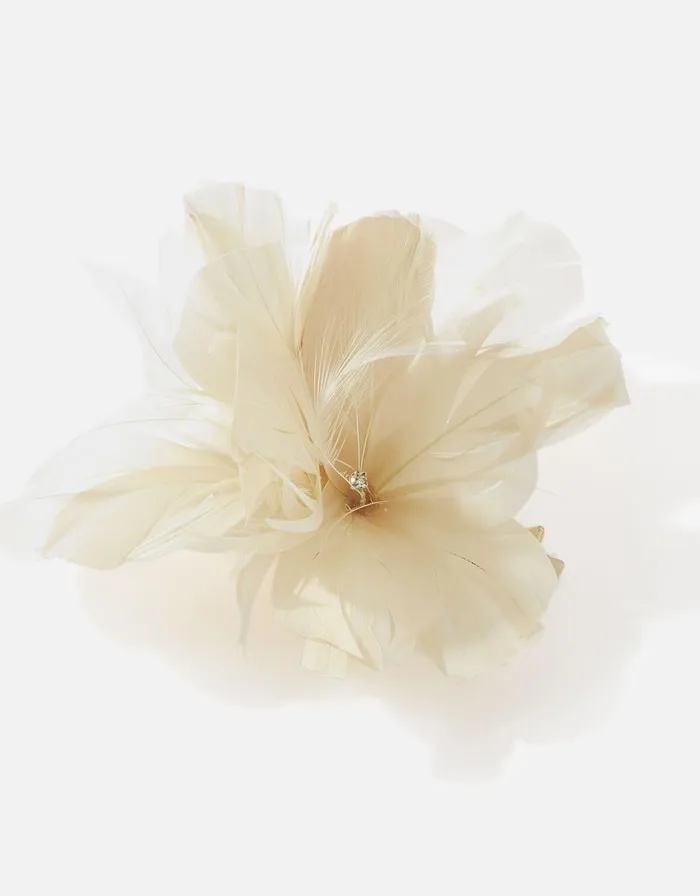 Accessorize Abigail Flower Hair Clip Natural Champagne Women Hats