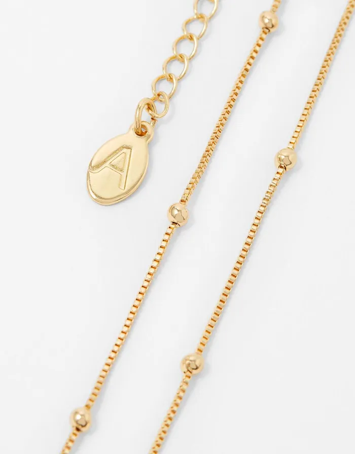 Accessorize Beaded Chain Necklace Gold Women Necklaces
