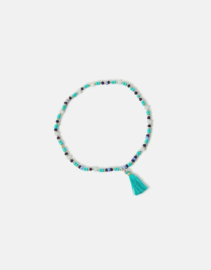 Accessorize Beaded Tassel Anklet Women Anklets