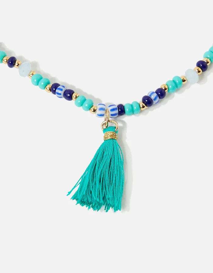 Accessorize Beaded Tassel Anklet Women Anklets