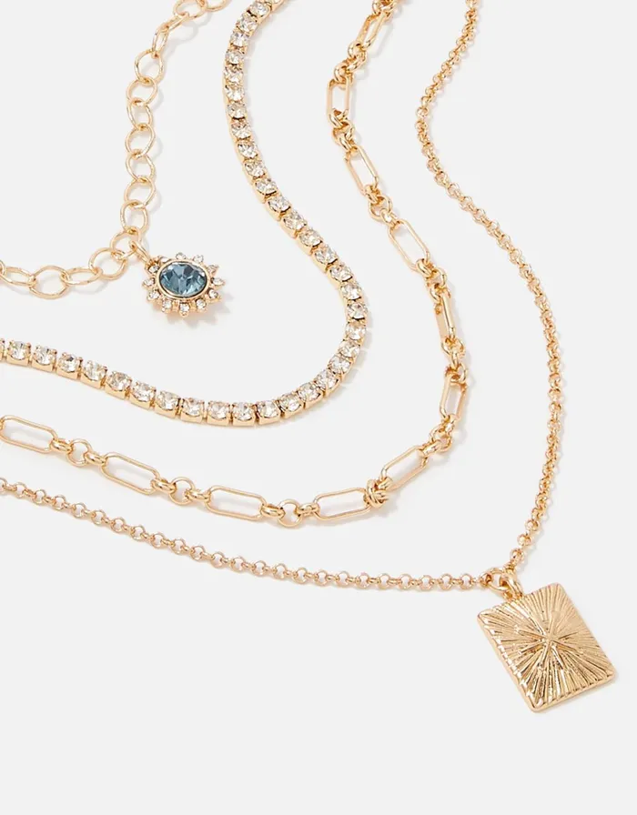 Accessorize Blue Harvest Cupchain Coin Layered Necklace Women Necklaces