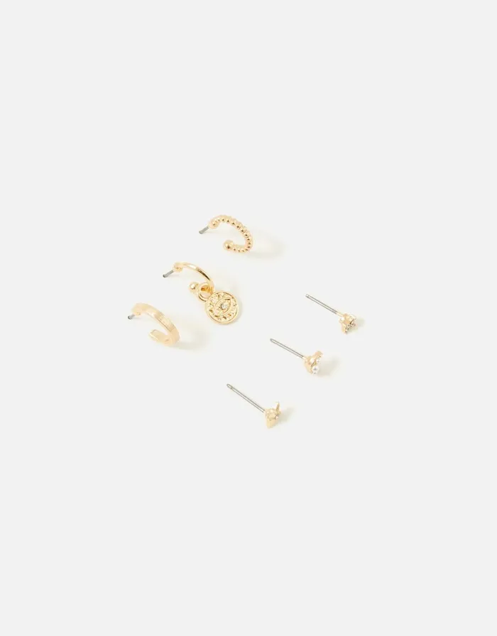 Accessorize Blue Harvest Pearl Stud And Hoop Pack Women Earrings