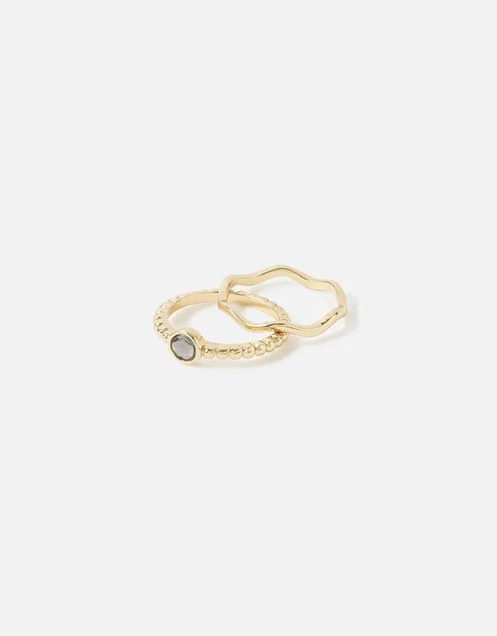 Accessorize Bubble Stone Stacking Ring Set Grey Grey Women Rings