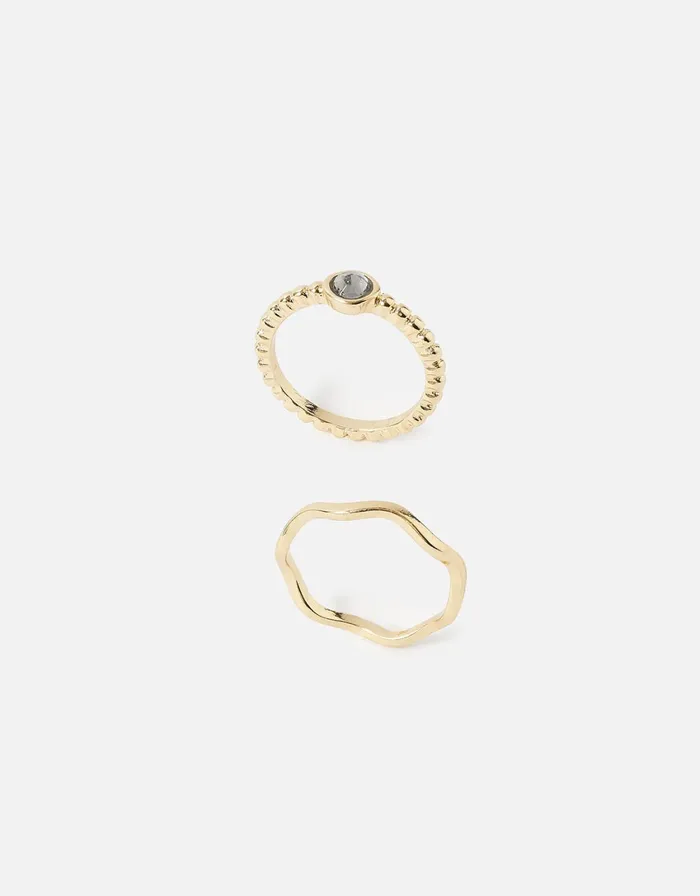 Accessorize Bubble Stone Stacking Ring Set Grey Grey Women Rings