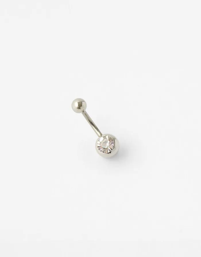Accessorize Crystal Gem Belly Bar Women Body Jewellery