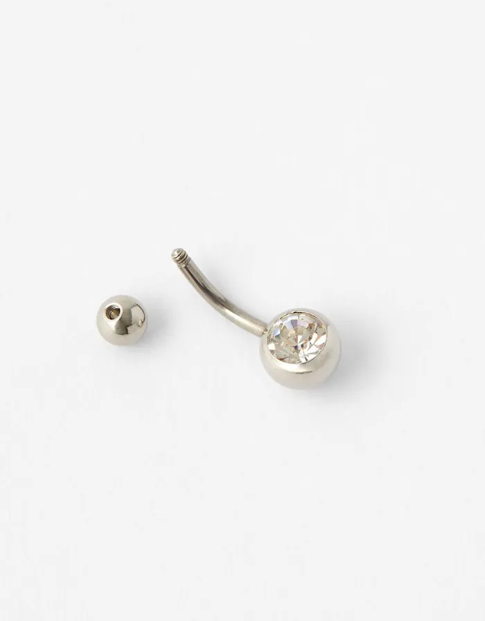 Accessorize Crystal Gem Belly Bar Women Body Jewellery