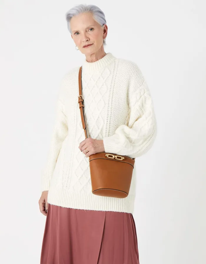 Accessorize Danielle Detail CrossBody Bag Tan Tan Women Vegan Bags Backpacks and Purses