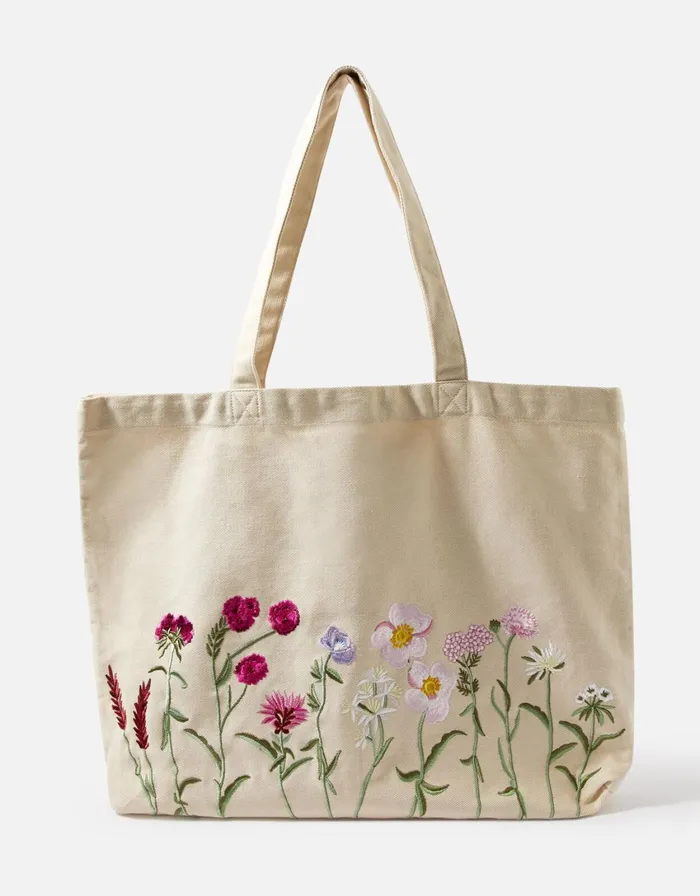 Accessorize Floral Embroidered Shopper Bag Women Tote and Shopper Bags