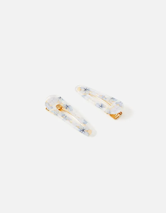 Accessorize Floral Resin Snap Clip Twinset Women Hair Accessories