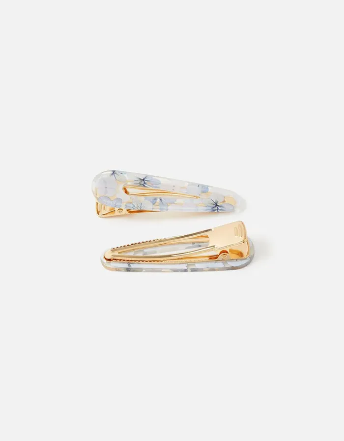 Accessorize Floral Resin Snap Clip Twinset Women Hair Accessories