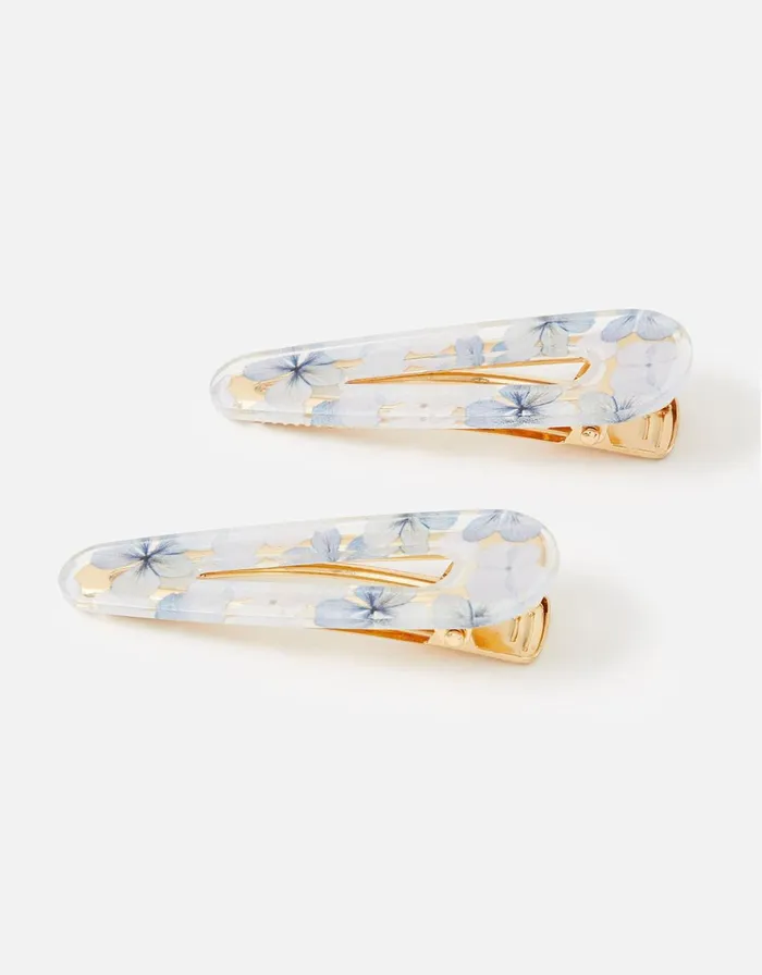 Accessorize Floral Resin Snap Clip Twinset Women Hair Accessories