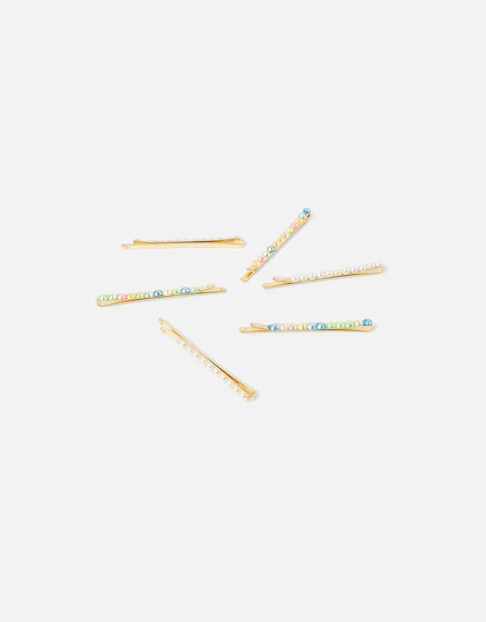 Accessorize Gem And Pearl Hair Slide Multipack Women Hair Accessories