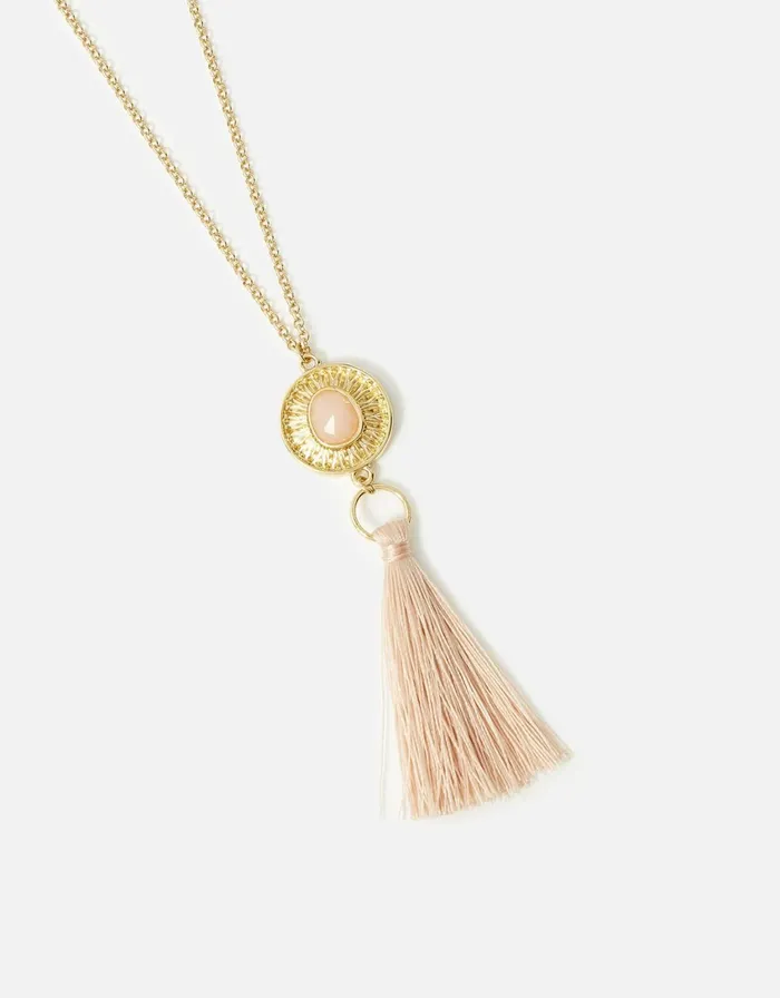 Accessorize Gem Disc Tassel Pendant Necklace Women Necklaces
