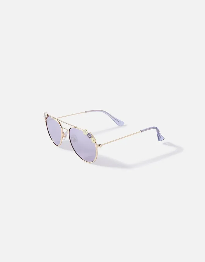Accessorize Girls Daisy Aviator Sunglasses With Case Girls Accessories