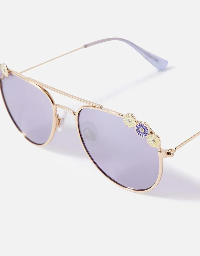 Accessorize Girls Daisy Aviator Sunglasses With Case Girls Accessories