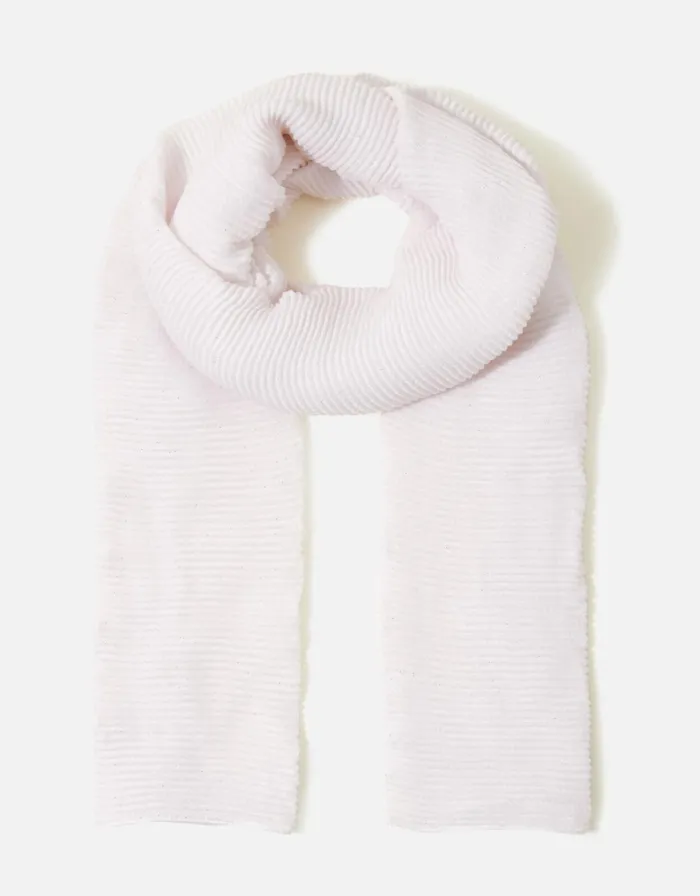 Accessorize Glitter Pleat Scarf Cream Cream Women Scarves
