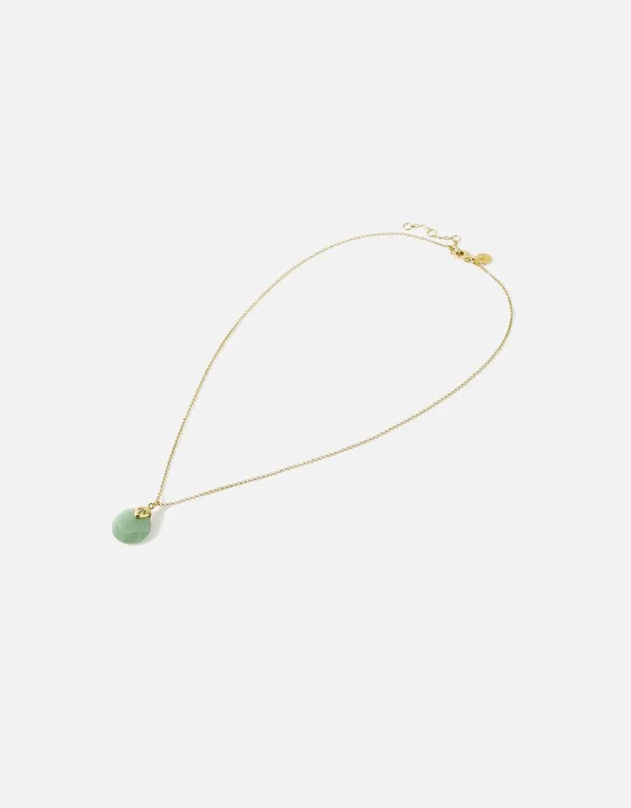 Accessorize GoldPlated Aventurine Circle Pendant Necklace Women Necklaces