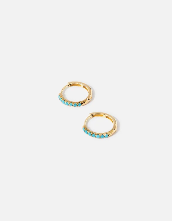 Accessorize GoldPlated Beaded Huggie Hoops Women Earrings