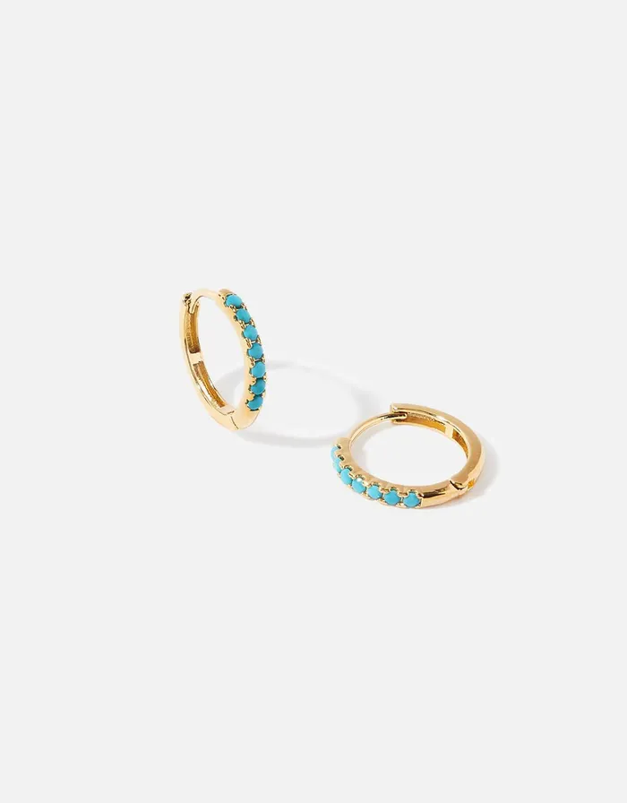 Accessorize GoldPlated Beaded Huggie Hoops Women Earrings