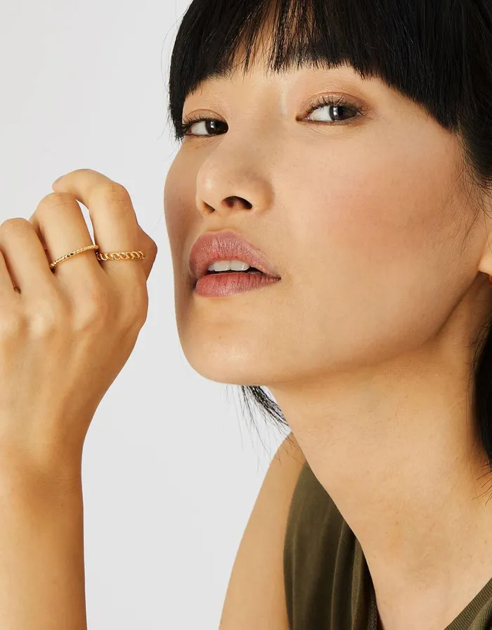 Accessorize GoldPlated Charm Ring Set Gold Gold Women Rings