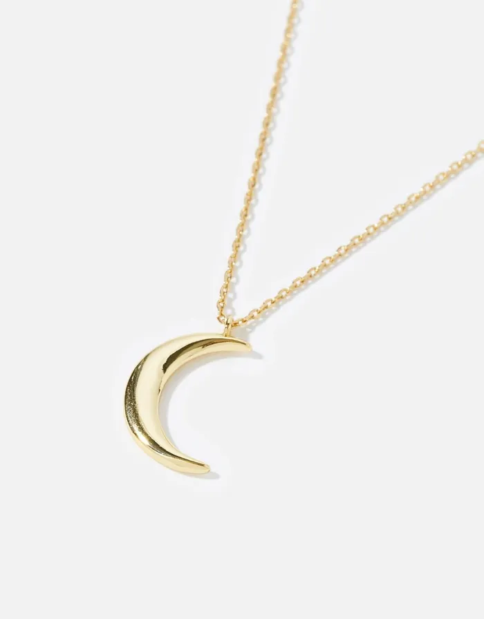 Accessorize GoldPlated Crescent Moon Pendant Necklace Women Necklaces