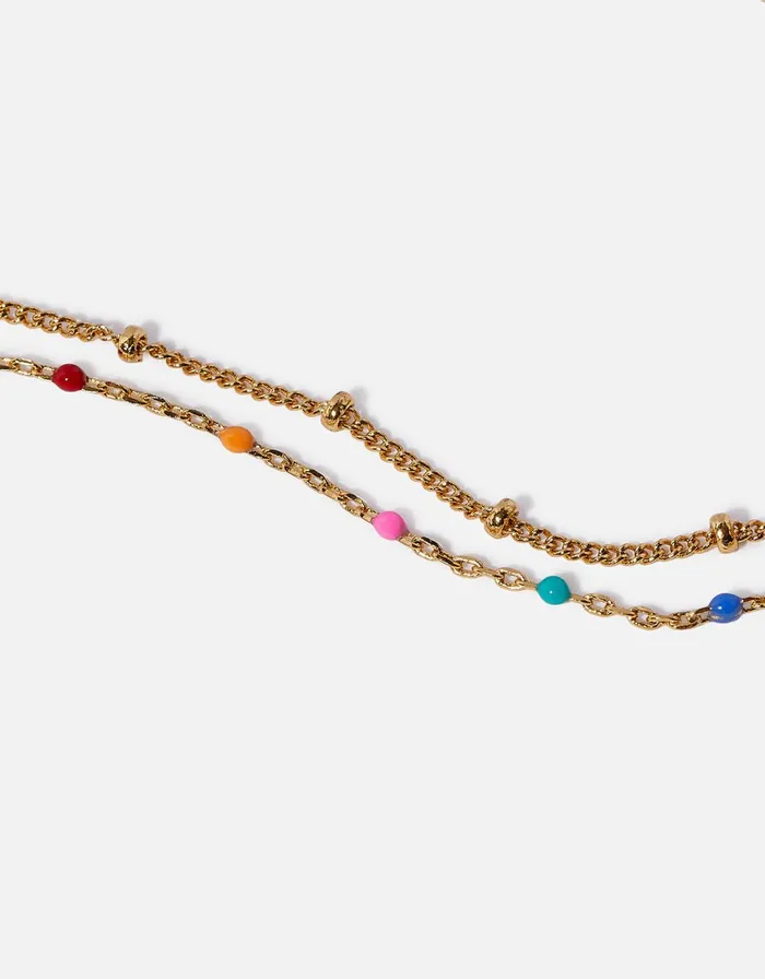 Accessorize GoldPlated Rainbow Enamel Slider Bracelet Women Bracelets