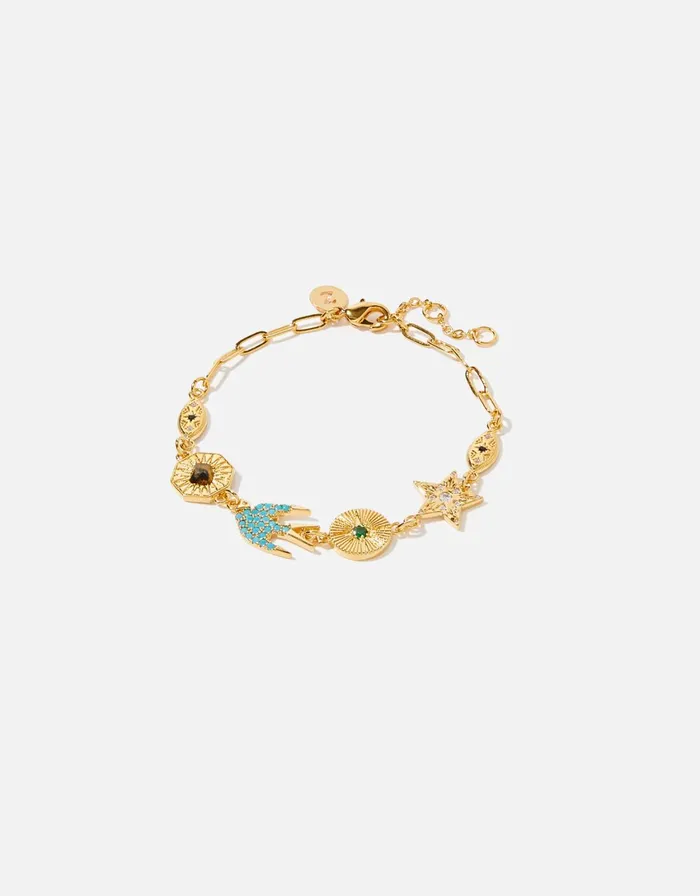 Accessorize GoldPlated Vintage Swallow Charm Bracelet Women Bracelets
