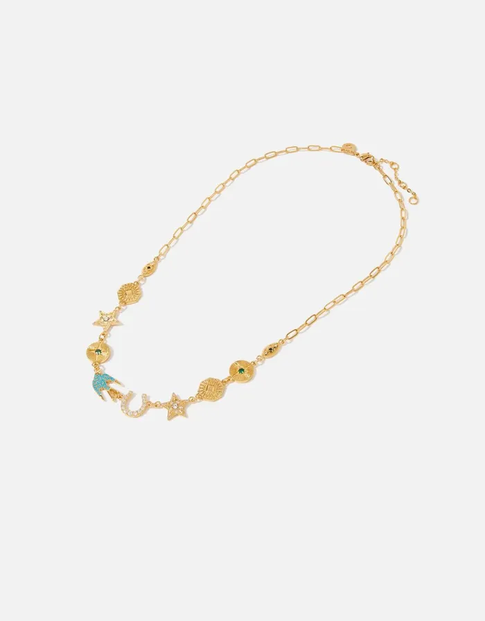 Accessorize GoldPlated Vintage Swallow Charm Collar Necklace Women Necklaces