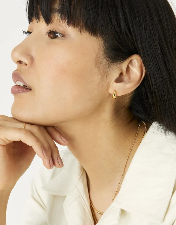 Accessorize Gold Vermeil Small Chunky Hoops Women Earrings