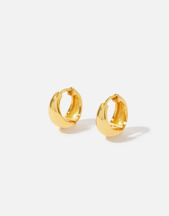 Accessorize Gold Vermeil Small Chunky Hoops Women Earrings