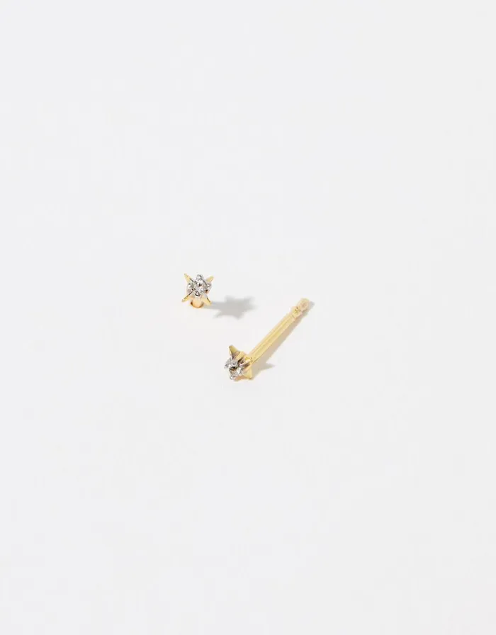 Accessorize Gold Vermeil White Topaz Star Stud Earrings Women Earrings
