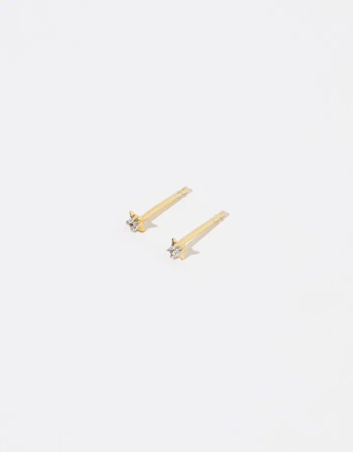 Accessorize Gold Vermeil White Topaz Star Stud Earrings Women Earrings
