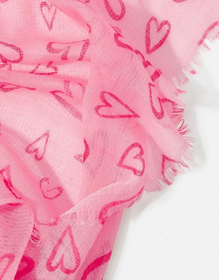 Accessorize Heart Print Lightweight Scarf Women Scarves