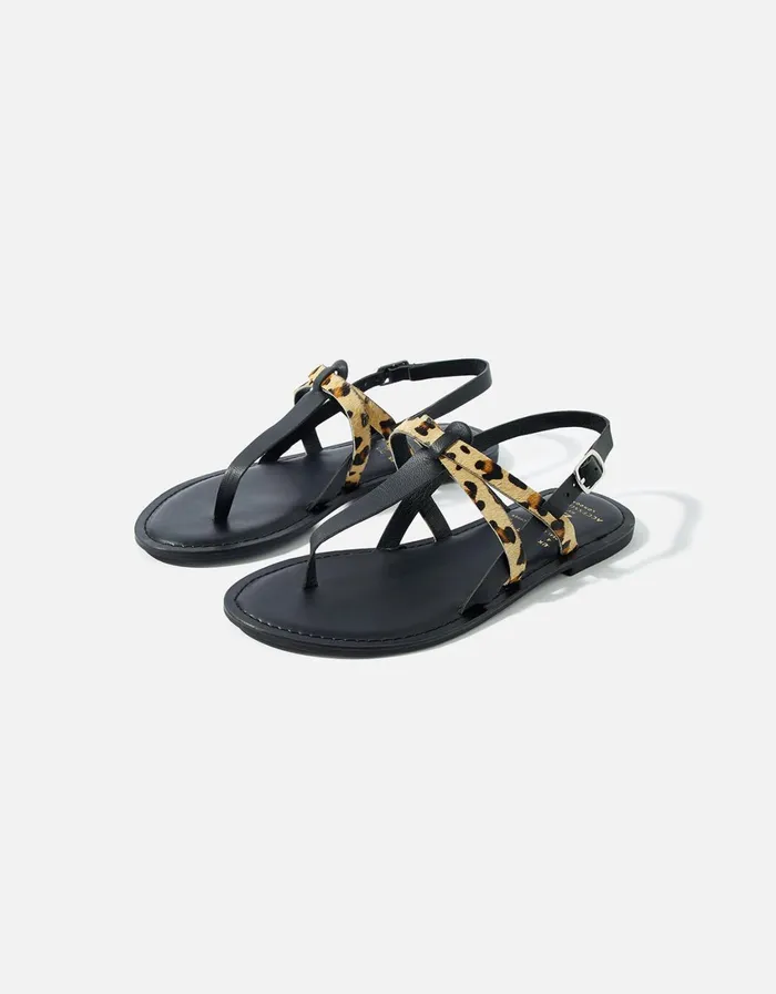 Accessorize Leather Leopard Sandals Leopard Leopard Women Sandals and Flip Flops