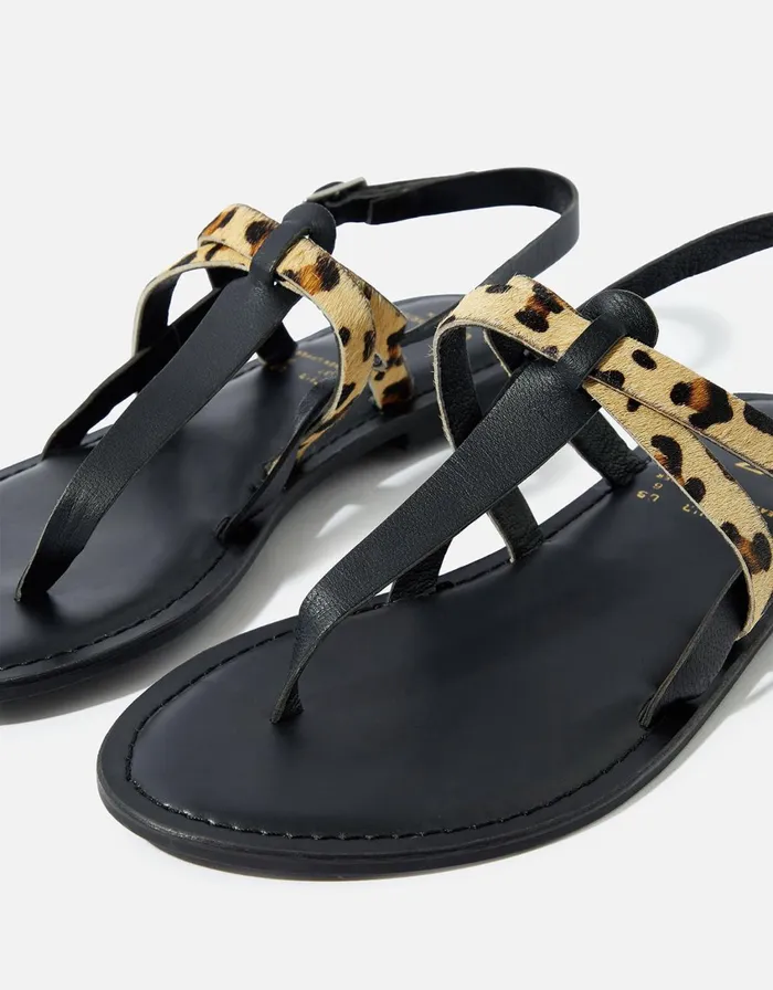 Accessorize Leather Leopard Sandals Leopard Leopard Women Sandals and Flip Flops