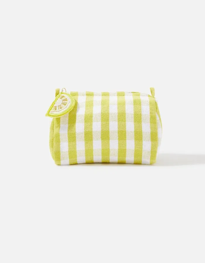 Accessorize Lemon Charm Gingham Washbag Women Travel Bags
