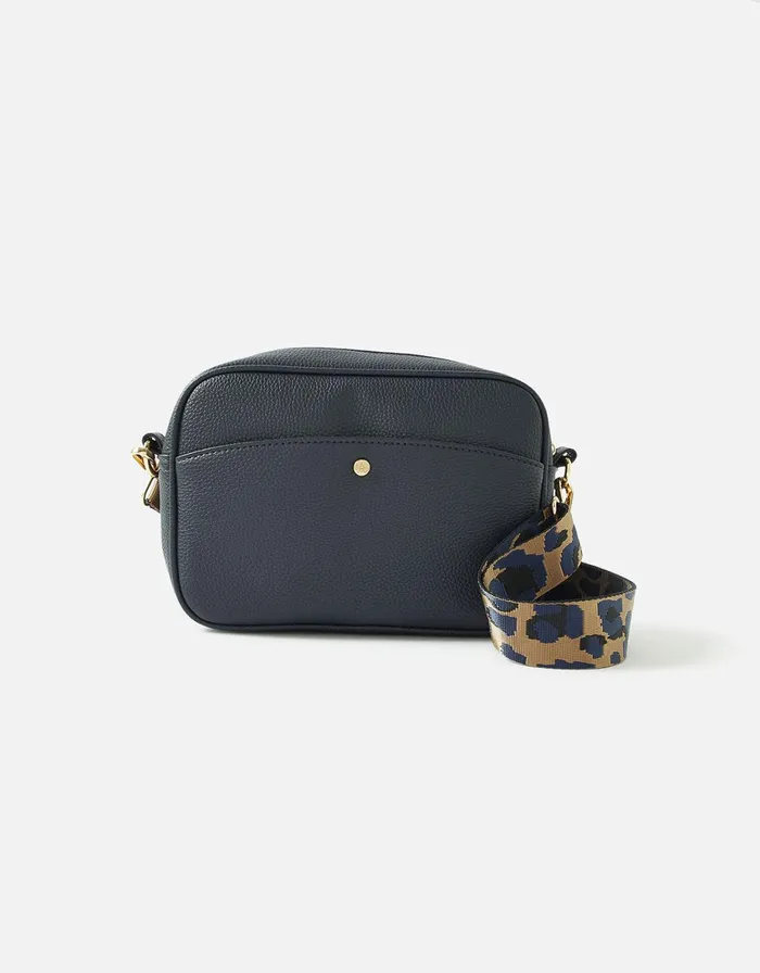 Accessorize Leopard Strap Camera Bag Navy Women CrossBody Bags