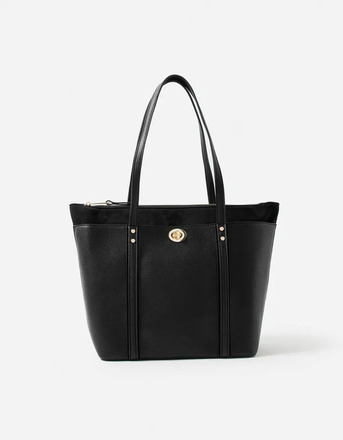 Accessorize Maddox Tote Bag Black Women Vegan Bags Backpacks and Purses