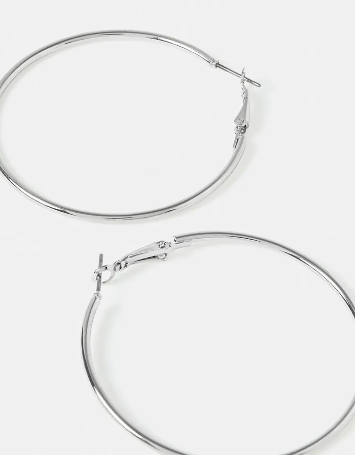 Accessorize Medium Simple Hoop Earrings Silver Silver Women Earrings