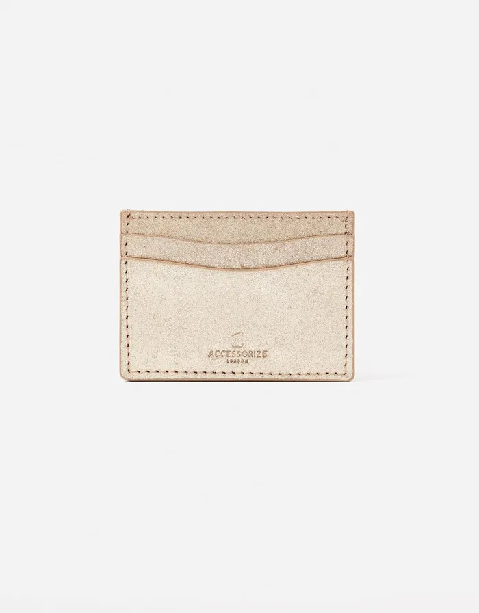 Accessorize Metallic Card Holder Gold Women Card Holders
