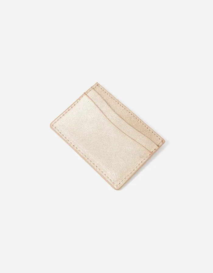 Accessorize Metallic Card Holder Gold Women Card Holders