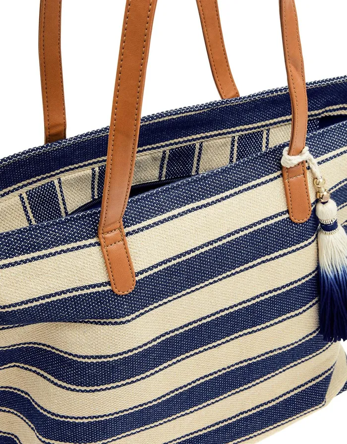 Accessorize Nautical Stripe Beach Tote Bag Women Tote and Shopper Bags