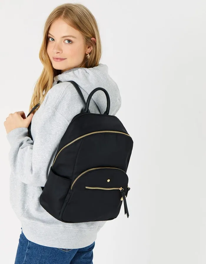 Accessorize Nell Nylon Backpack Black Women Backpacks