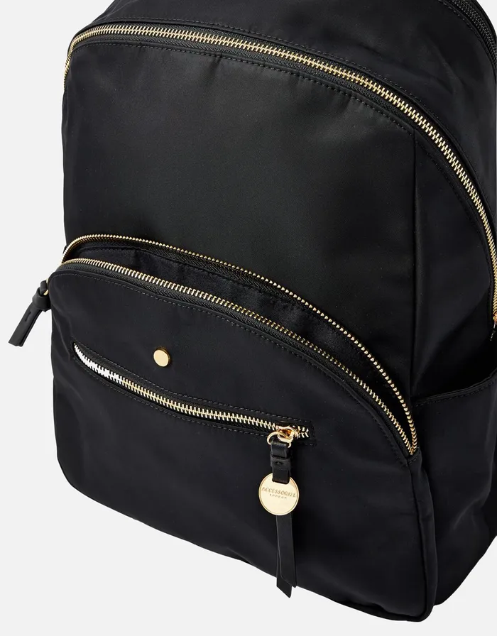 Accessorize Nell Nylon Backpack Black Women Backpacks