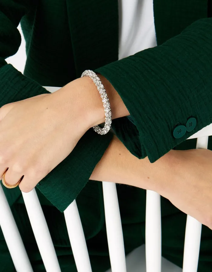 Accessorize Pastel Pop Crystal Cuff Silver Silver Women Bracelets