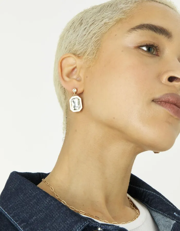 Accessorize Pastel Pop Enamel Crystal Short Drop Earrings Women Earrings