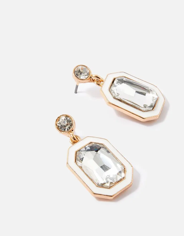 Accessorize Pastel Pop Enamel Crystal Short Drop Earrings Women Earrings